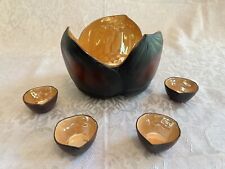 Vintage Noritake Hand Painted Nut-shaped  bowl 5-piece set Circa 1921-1941 picture