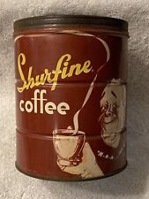 Vintage Shurfine Coffee Can, Tin, 2lb, 
