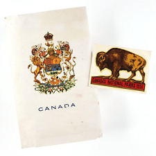 Canada National Park Buffalo Decal 1951 Window Sticker Pass & Envelope A596 picture