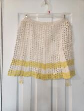 Vintage Crocheted Yellow Ecru 1/2 Apron picture