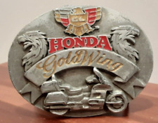 Vtg. Honda Gold Wing Motorcycle Enamel & Silvertone Signed Siskiyou Belt Buckle picture