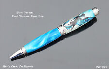 Handcrafted Blue Dragon Chrome Cigar Pen picture