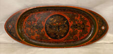 Antique Early 20th Century  Russian Hand Painted Khokhloma Tray 20.75