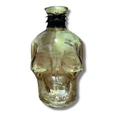 Glass Skull Head Bottle Jar Halloween Potion Decanter Clear Decor picture