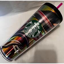 Starbucks Christmas 2021 24oz Holiday Swirl Tumbler (Cold Cup): Blue, Pink, Gold picture