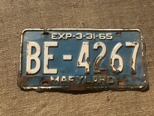 Look 1965  Maryland  Car License Plate  # BE 4267 Man Cave  Free Shipping picture