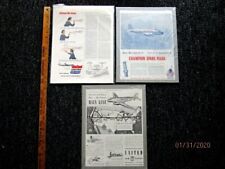 THREE Original United Airlines Vintage Print Ads From 1939,1945,1956 picture