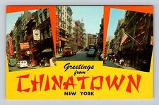 New York City NY-General Greetings Chinatown, Antique, Vintage Souvenir Postcard picture
