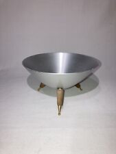 MIRRO MEDALLION Vtg SPACE AGE Atomic UFO Tripod CANDY DISH Mid-Century Modern picture