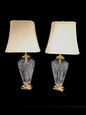 Waterford Belline Pair of 2 Fine Cut Crystal and Solid Brass Table Lamps picture