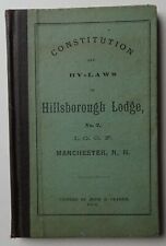1870 Constitution Hillsborough Lodge Manchester NH Indp'dnt Order of Odd Fellows picture