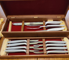 Gerber Legendary Blades 8 Steak Knives & Carving Set In Walnut Case picture