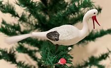 Antique Stork Clip-on Glass Christmas Ornament German Germany picture