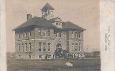 RPPC ~ Kingston, Michigan, Students in Front of High School Building - 1909 picture