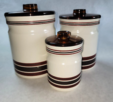 Vintage KROMEX Aluminum Canister Set of 3 Seamless Rustproof Porcelain-Like picture