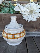 Vintage Italian Pottery Canister w/ Plaid Pattern by Aldo Londi for Bitossi picture