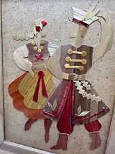 Folk Art Polish Handmade Straw Wood Wall Plaque Lubilner 8x6