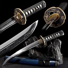 20''Tanto Clay Tempered T10 Steel Japanese Samurai Mini Katana Sharp Short Sword picture