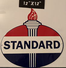 STANDARD Porcelain Like Heavy Gauge Metal Sign Service Station Sales Auto Gas Oi picture