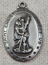 Vtg 1955 Sterling St Christopher Medal Pendant Princess Pride Creations I Love Y picture