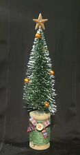 Bottle Brush Christmas Tree With Wooden Sewing Spool Base & Green Twine picture