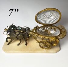 Antique E. 1800s French Palais Royal Baccarat Egg Trinket Box, 2 Horse Carriage picture