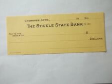 The Steele State Bank Cherokee Iowa UNUSED Bank Counter Check IS THIS FAMILY? picture