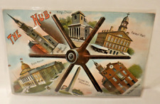 The Hub Boston Multi Historic Views Unused Vintage post card Made in Germany picture