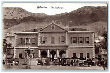 c1910 Market Scene The Exchange Building Entrance Gibraltar Antique Postcard picture