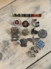 10+ Lot Vintage Authentic Us Military Pins Buttons Medals Wings WWII WW2 Korea picture