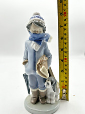 Charming Vintage Lladro Figurine #5520 Winter Boy picture
