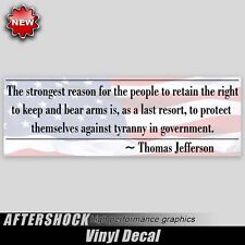 Right to Bear Arms Gun Sticker Jefferson NRA Guns Ammunition USA Decal 2 pack  picture