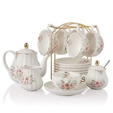 Porcelain Tea Sets British Royal Series, 8 OZ Cups & Saucer Service for 6, wi... picture