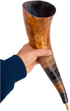 Viking War Blowing Horn Genuine Bovine Battle Trumpet Shofar -Hand Engraved Horn picture