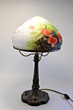 Vintage Reverse Painted Glass Shade Lamp 18