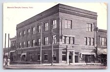 Postcard Geneva Nebraska NE Masonic Temple & Pharmacy Storefront c.1910s picture