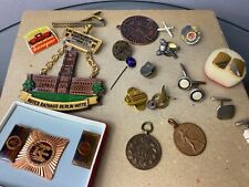 Job Lot Antique Vintage Badges & Pins & Medals & Cufflinks Assorted picture