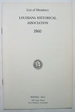 1960 List of Members Louisiana Historical Association New Orleans NOLA History picture