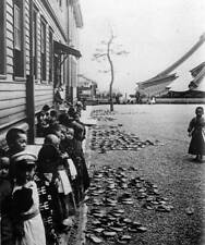 Japnese pupils in front of their school It is usual that the shoos- Old Photo picture