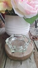 Vintage Clear Glass Hexagon Mid Century Modern Ashtray picture
