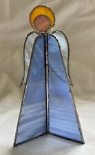 VINTAGE STAINED & ETCHED GLASS STANDING ANGEL FIGURE 7