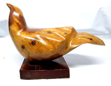 Beautiful  Unique Hand Crafted Wooden Bird Like Sculpture on Stand picture