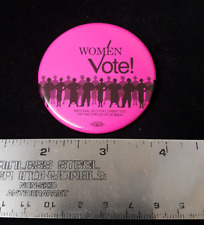 Vintage 1980s Protest Pin. Women VOTE. 45+ Yr OLD N.A.C. on Status Of Women picture