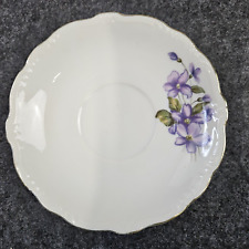 Vintage Hand Painted 5 1/2 Inch Japanese Saucer Purple Flower Gold Edging picture