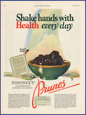 Vintage 1922 SUNSWEET Prunes Kitchen Art Décor Ephemera 1920's Print Ad picture