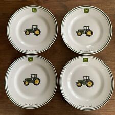Set of 4 Gibson John Deere Tractor 11 inch Dinner Plates picture
