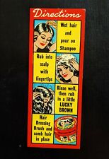 1930s  Lucky Brown Hair Dressing Directions Label (Sweet Georgia Brown/Valmor) picture