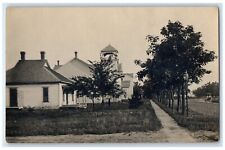 c1910's Church In Hepler Kansas KS, Dirt Road RPPC Photo Posted Antique Postcard picture