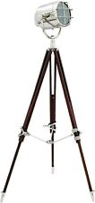 Vintage Style Searchlight Floor Lamp Nautical Wooden Tripod Stand picture