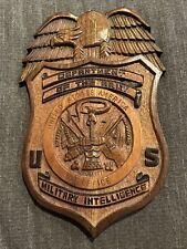 Vintage Military Intelligence US Army Agent Badge Wood Wall Plaque picture